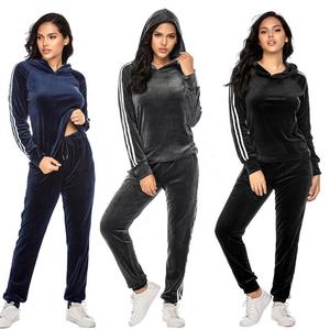 OEM Fashionable Custom Sports <b>Velvet</b> Velour <b>Jogger</b> <b>Women</b> Private Label Custom Female Tracksuit Logo Service Girls Plus Size 100% - Product Image 2