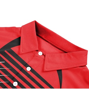 เสื้อโปโลซิปไตรมาสของผู้ชาย เสื้อโปโลผ้าฝ้ายคอนทราสต์แขนสั้นเสื้อโปโลระเหิดเสื้อยืด - Product Image 5