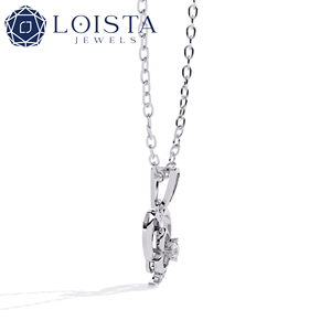 Custom <b>Solid</b> <b>Gold</b> Certified <b>Pendant</b> for Women Round Brilliant Cut Lab Grown Diamond <b>Pendant</b> - Product Image 2