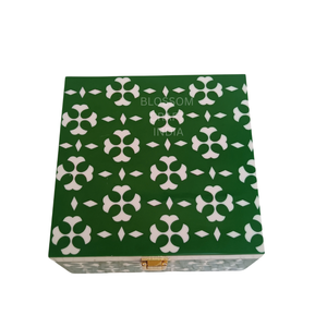 Boîte de rangement multifonction en nacre et os incrustés, élégante, faite à la main, pour bijoux, organisateur, cadeau haut de gamme, décoration - Product Image 4