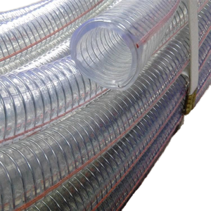 聚氯乙烯螺旋钢丝增强透明弹簧柔性耐热风管软管 - Product Image 1