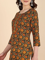 Kurta midi droite imprimée en rayonne pour femme, séchage rapide, été, décontractée, bureau, soirée, formelle, mode lifestyle, tenue quotidienne moderne