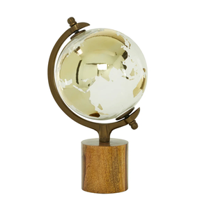 Globe Terrestre Éducatif Élégant avec Support Métallique Doré Poli – Sculpture Moderne pour la Maison et le Bureau - Product Image 4