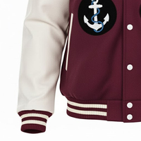 Veste universitaire d'hiver en chenille brodée de haute qualité pour hommes, logo sur le devant, couleur personnalisée, logo personnalisé - Écologique et respirante