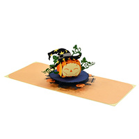 Tarjetas Pop-up 3D de Calabaza para Aniversario, Tarjetas de Felicitación Personalizadas, Impresión Offset, Arte en Papel Cortado con Láser, Venta al Por Mayor