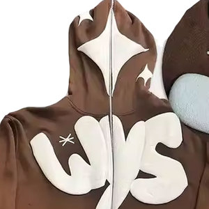 Hotsale – Nouveaux sweats à capuche personnalisés pour hommes, 100 % coton, écologiques, imprimés en relief, respirants, en molleton, coupe ajustée, couleur unie, haute qualité - Product Image 5