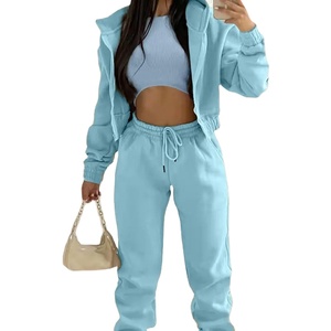 Conjunto de 3 Piezas de Felpa Gruesa para Mujer, Pantalones Deportivos, Chaleco y Sudadera con Capucha, Conjunto de Otoño Invierno, Chándal de Lujo - Product Image 2