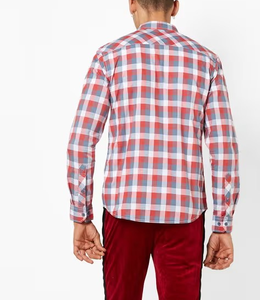 Camisas a cuadros transpirables personalizadas al por mayor para hombre, camisas casuales a cuadros con botones para hombre y moda casual de oficina. - Product Image 2