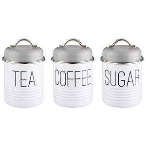 Juego de 3 recipientes para azúcar, té y café, de alta calidad, para la mesa de la cocina, con tapa, decorativos. - Product Image 1