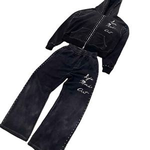 Chándal Casual de Invierno Personalizado con Capucha, Textura Brillante de Cristal, Forro Polar Ligero, Diseño Moderno, 100% Algodón - Product Image 1