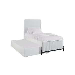 Letto a castello matrimoniale con letto estraibile singolo in bianco - Product Image 1