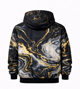 Ensemble de survêtement imprimé marbre noir et or pour homme Discover-Impex 2026 – Veste à capuche et pantalon de jogging par sublimation, vêtements de sport OEM - Product Image 3