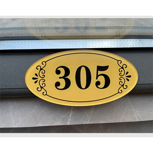 PRO Modern personalized laser-cut acrylic doorplate, office <b>door</b> number, and floor number <b>plate</b> - Product Image 3