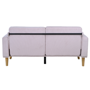 Sofá LoveSeat de Corduroy Rosa con Patas de Metal, Estilo Escandinavo, Tapizado para Muebles de Sala de Estar - Product Image 5