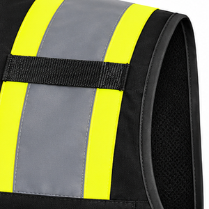 Chaleco de seguridad negro de alta visibilidad, reflectante, para trabajadores de carreteras, fabricante personalizado, ropa de trabajo al por mayor, uniforme de protección. - Product Image 4
