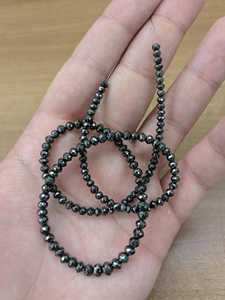 Perles Rondelles Facettées Diamant Noir 4mm 15 Pouces Naturelles Authentiques en Vrac Vente en Gros Fournisseur d'Usine - Product Image 5