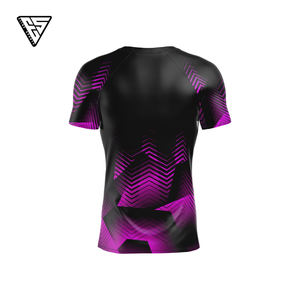Ventes en gros de rashguards BJJ personnalisés respirants, antibactériens, écologiques, anti-UV en spandex/polyester - Manches courtes, réductions en gros - Product Image 4