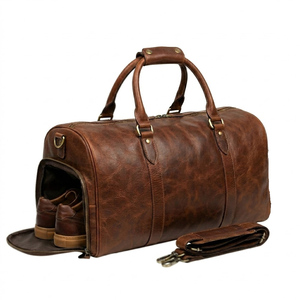 <b>Leather</b> Gym <b>Bag</b> Genuine <b>Leather</b> Large Capacity Sports Duffle with Zipper Closure for Unisex Weekend Travel Overnight Luggage - Product Image 6