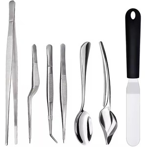 Ensemble d'outils de décoration culinaire en acier inoxydable, kit de présentation professionnel pour chefs, pour la présentation des aliments, la cuisine et l'utilisation en cuisine - Product Image 1