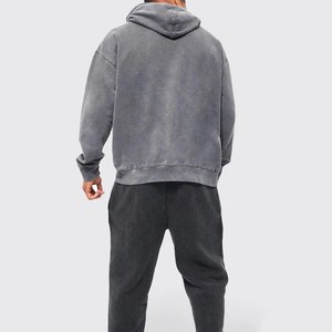 Sudadera con Capucha Extra Grande para Hombre, 100% Algodón, Felpa, Color Sólido, con Bolsillo, Estilo Casual para Otoño - Product Image 6