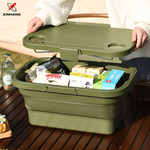 XinHang Giỏ Dã Ngoại Ngoài Trời Có Thể Gập Lại Tiện Lợi Giỏ Dã Ngoại Có Nắp Đậy Chắc Chắn Dung Tích Lớn Đa Năng Xô Cắm Trại - Product Image 5