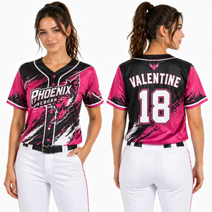 Camiseta de Béisbol Personalizada para Mujer, Uniforme Deportivo Transpirable Sublimado para Equipos Atléticos, Fabricante OEM - Product Image 4