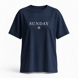 Camiseta Casual de Cuello Redondo y Manga Corta para Mujer, Fabricada en Fábrica, con Estampado de Flores Sunday, 100% Algodón Jersey de BD - Product Image 3