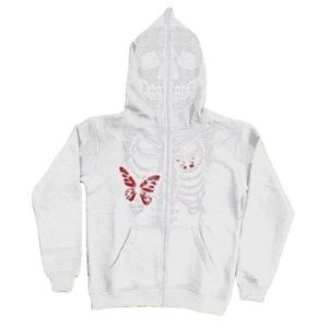 Sudadera con Capucha Personalizada de Alta Calidad con Logotipo, Sudadera con Cremallera Completa y Pedrería para Hombre, 100% Algodón Pesado, Ropa Urbana Unisex - Product Image 2