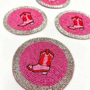 Handmade Classic Decorative Bead Cocktail Coasters <b>Table</b> <b>Protection</b> Mats & Pads for Wedding Decor Made in India - Product Image 3