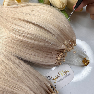 2024 Micro Ring Extensions 100% Vierge Blonde Cheveux Humains Haute Qualité Main Douce Lâche Vague Profonde Style Tendance Chaude En Gros - Product Image 3