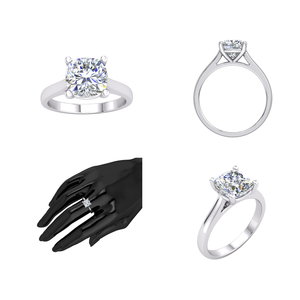 Divya Creations - Anillo de Plata 925 con Diamante Cultivado en Laboratorio de Alta Calidad para Mujer, Color E, Lujo, 2 Quilates, Certificado IGI, Corte Brillante, Único - Product Image 3