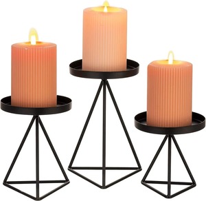 Porte-bougie géométrique en métal, support décoratif moderne pour bougies, pour la maison, le salon, les mariages et la décoration de table, décoration d'intérieur durable - Product Image 5
