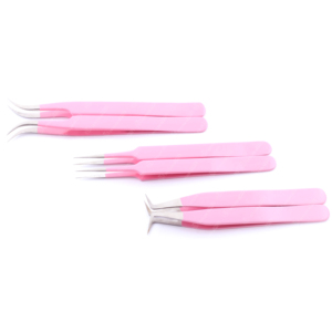 Pinces à épiler pour extensions de cils en acier inoxydable haute précision, différents angles, emballage personnalisé, qualité export - Product Image 5