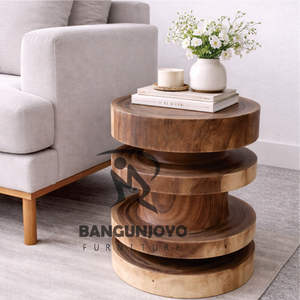 Mesa de Centro Moderna de Madera Maciza Ecológica, Duradera, Hecha a Mano, Móvil, Multifuncional y Fácil de Limpiar para el Hogar y la Comedor - Product Image 1