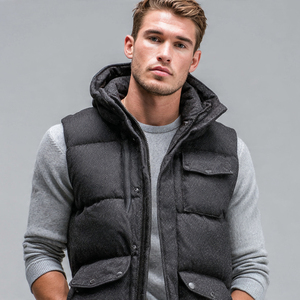 Chaleco acolchado con cremallera y botones para hombre, cuello alto, sin mangas, para invierno, estilo urbano, cálido y acolchado - Product Image 6