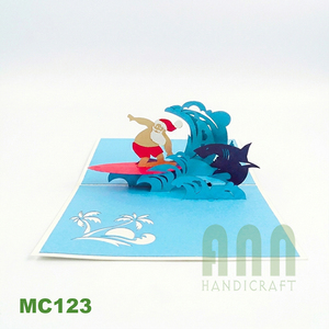 การ์ดอวยพรซานตาคลอส3D ทำมือการ์ดอวยพรป๊อปอัพเมอร์รี่คริสต์มาสกระดาษของที่ระลึกงานพิมพ์ออฟเซต - Product Image 5
