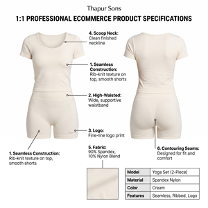 Ensemble de yoga unisexe 2 pièces sans couture en spandex et nylon à carreaux, taille haute élastique, haut à manches courtes et short - Product Image 5