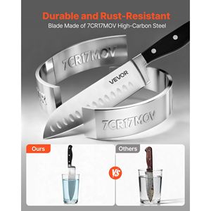 Ensemble de 15 couteaux de cuisine en acier inoxydable à haute teneur en carbone avec manche résistant aux fissures et aiguiseur en bois pour les cuisiniers à domicile - Product Image 4