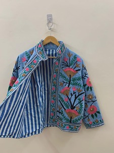 เสื้อแจ็คเก็ตผ้าฝ้ายปักลายดอกไม้ คอจีน แขนยาว สไตล์โบฮีเมียน เสื้อผ้าผู้หญิงสำหรับฤดูใบไม้ผลิ - Product Image 1