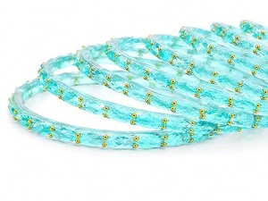 Ensemble de bracelets en verre brillant coloré de qualité export, style goutte de pluie, pour festivals et soirées, à vendre - Product Image 5