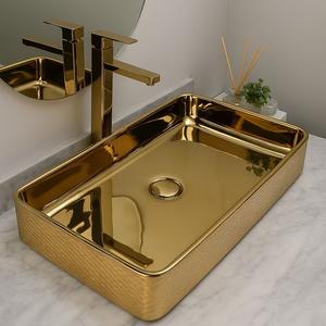 Lavabo de Lujo de Latón Martillado, Forma Ovalada, Borde Festoneado, Acabado Dorado, Lavabo de Sobremesa para Baño, Decoración Premium para Hogar y Hotel - Product Image 2