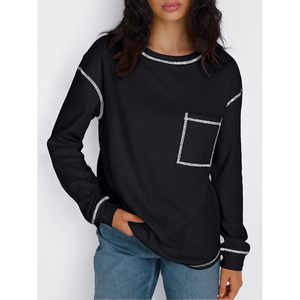 Sweatshirts à col rond pour femmes, mode automne 2025, manches longues, légers, tenues, sweats à capuche pour femmes, hauts - Product Image 5