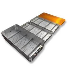 Contenedor de esterilización para instrumentos quirúrgicos de aluminio, bandeja ortopédica de acero inoxidable, kit hospitalario reutilizable - Product Image 1
