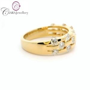 แหวนค็อกเทลประดับเพชรสีเหลืองทอง18K แบบคลาสสิกหรูหรา - Product Image 4