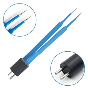 Forceps électriques bipolaires droits McPherson, forceps chirurgicaux réutilisables pour la chirurgie plastique, en acier inoxydable, isolés en nylon - Product Image 2