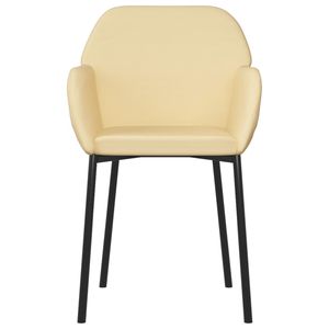Ensemble de 2 chaises de salle à manger en velours crème, 100% polyester, construction en contreplaqué métallique - Product Image 5