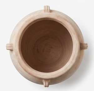 Vase rustique traditionnel en céramique terracotta fait main, à trois poignées, forme elliptique, style vintage, pour la maison et le jardin, pot à fleurs vivantes - Product Image 2
