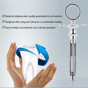 Seringue aspirante pliable en acier inoxydable de qualité supérieure pour instruments chirurgicaux dentaires, 2,2 ml, certifiée CE, marque Britton, manuelle - Product Image 6