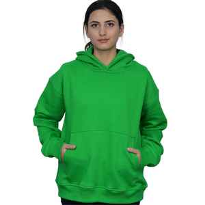 Sweat-shirts et sweats à capuche en molleton de coton teint uni de qualité supérieure, couleur vert pomme, coupe ample, streetwear - Product Image 2
