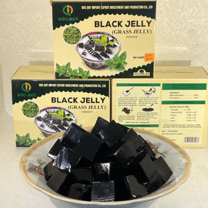 Poudre de gelée noire conçue pour la préparation de desserts et de boissons, offrant une texture lisse et un mélange facile - Product Image 6